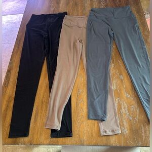 Buttery soft leggings, set of 3, Zenana & Cotton Bleu, medium